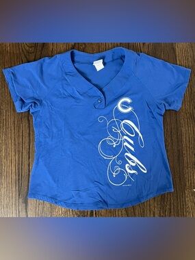 Genuine Merchandise Royal Blue Cubs Short Sleeve Henley Tee